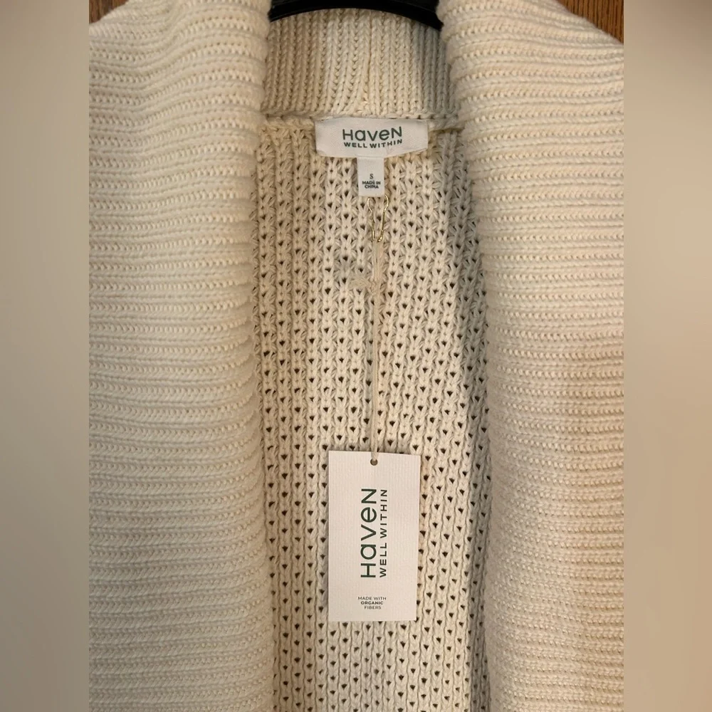 Haven Well Within Organic Cotton Honeycomb Shawl Cardigan - Picture 4 of 8